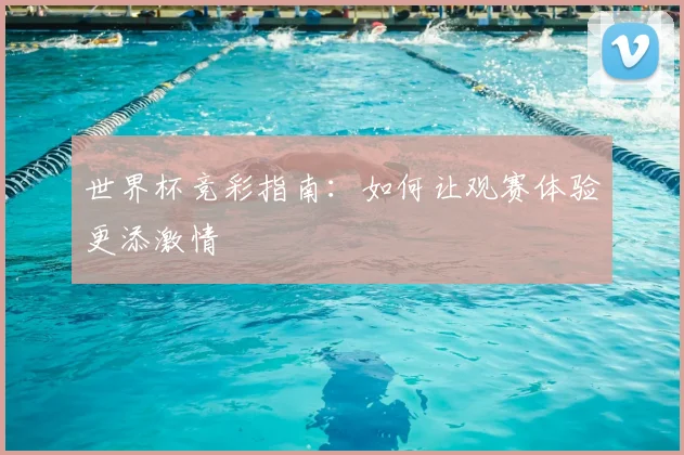 世界杯竞彩指南：如何让观赛体验更添激情